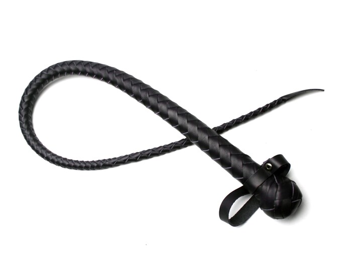 Black Leather Snake Whip / BDSM Whip With Stinger / Sex Whip / Stinger