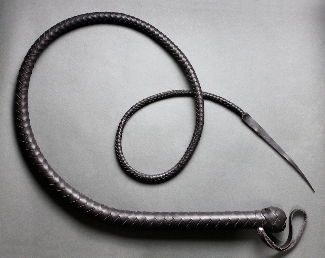 Leather Bull Whip / bullwhip bdsm signal single tail long whip Etsy