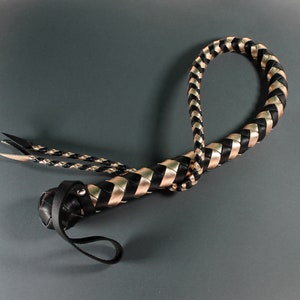 BDSM Whip with Split Tongue / Leather Snakewhip / Short Whip image 10