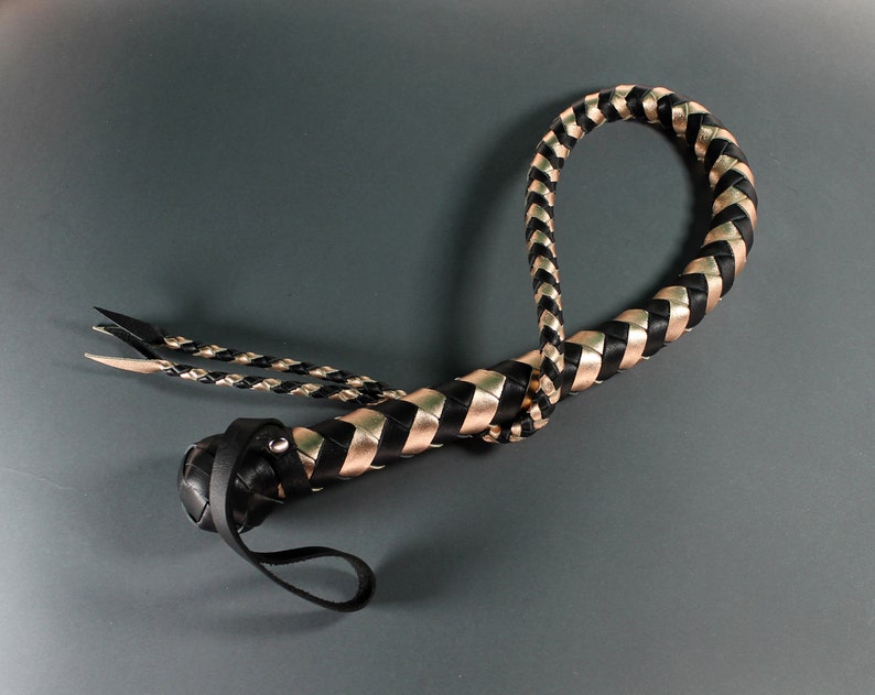 BDSM Whip with Split Tongue / Leather Snakewhip / Short Whip image 10