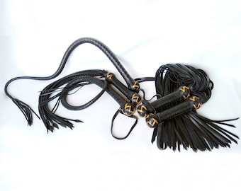 Genuine Handle Tassels Real Leather Whip  Kinky Flogger Restraint Foreplay Funny 