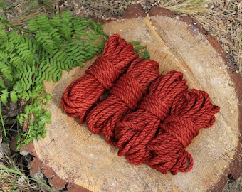 4 red shibari ropes 26 ft (8 m)