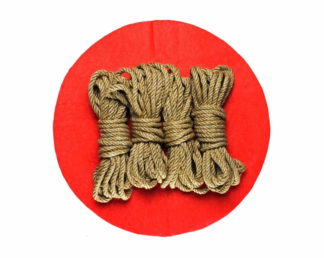 4 Bondage Rope Set / Natural Jute Rope Set / Black Shibari Rope Kit / 4 ...