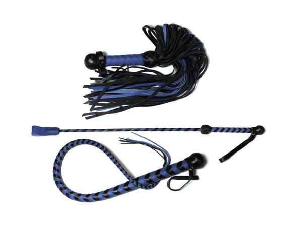 Quality Leather Red Rose End Tip Cat ONine Tails Flogger Kinky Bondage BDSM UK