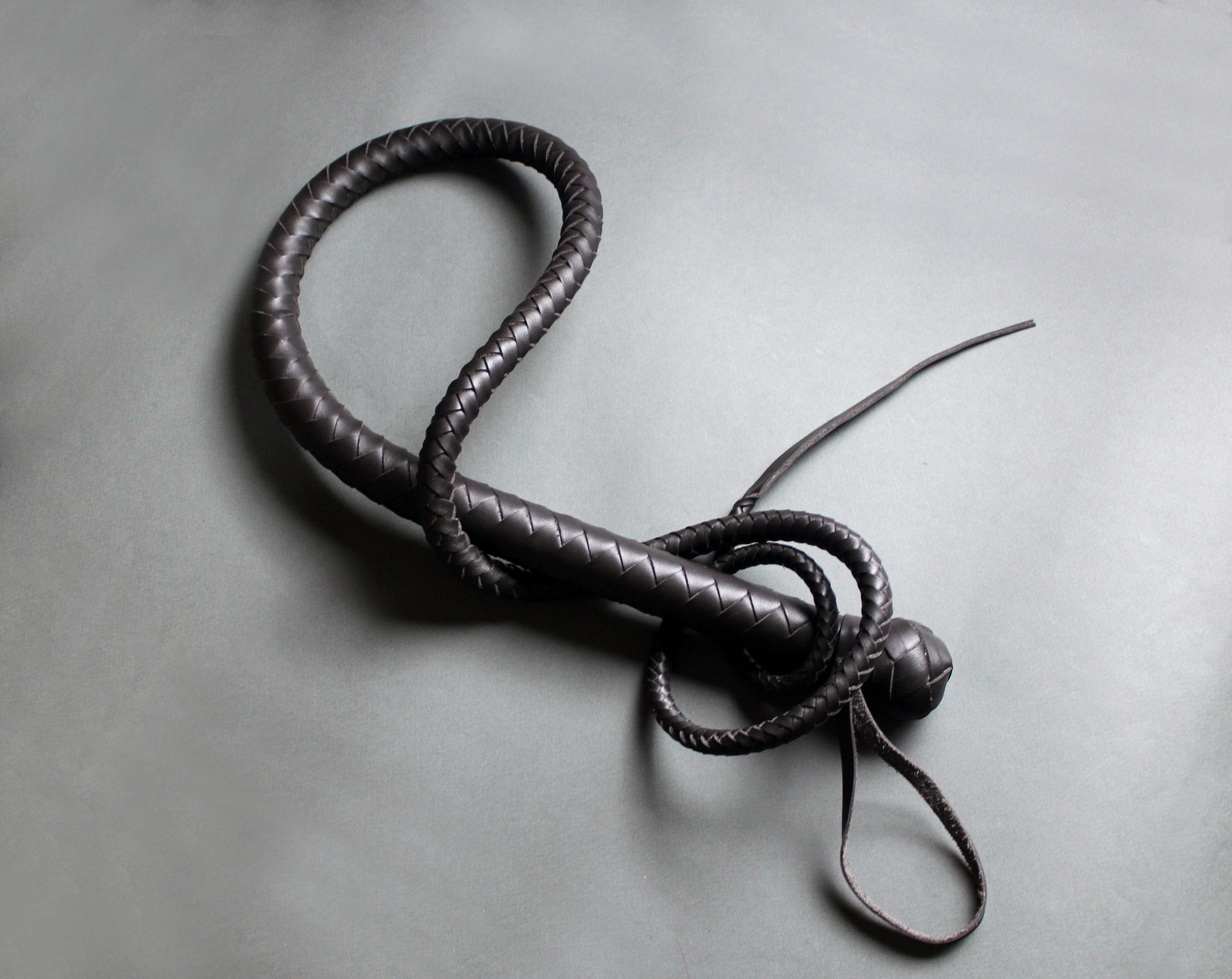 Leather Bull Whip / bullwhip bdsm signal single tail long whip Etsy