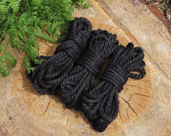 Black Jute Shibari Rope Set: 6mm x 26 ft, BDSM Kinbaku