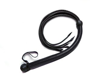 Leather Cat Flogger with Flexible Part 7 Tails
