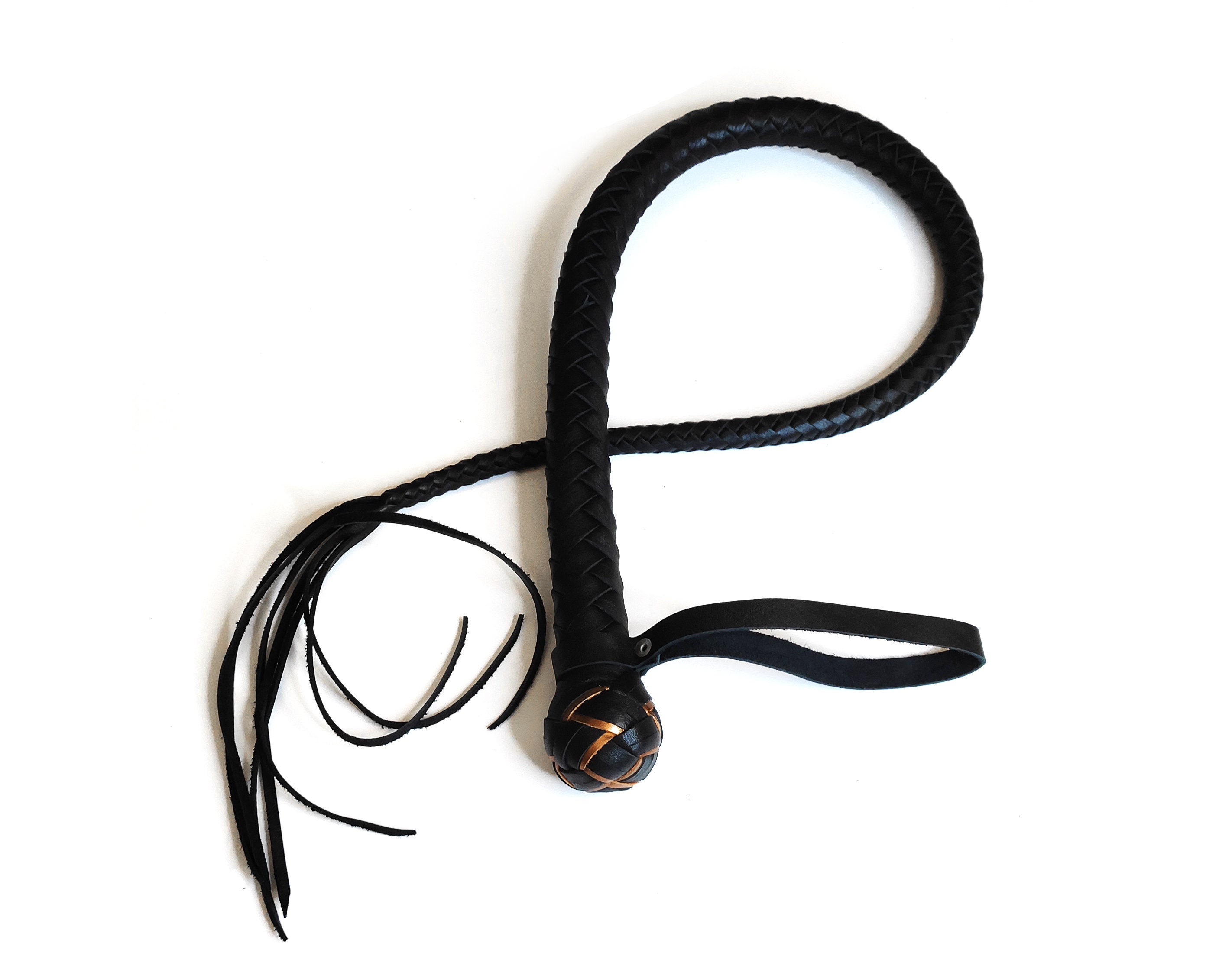 BDSM Whip with Tassel and Weaving / Leather snake whip Etsy