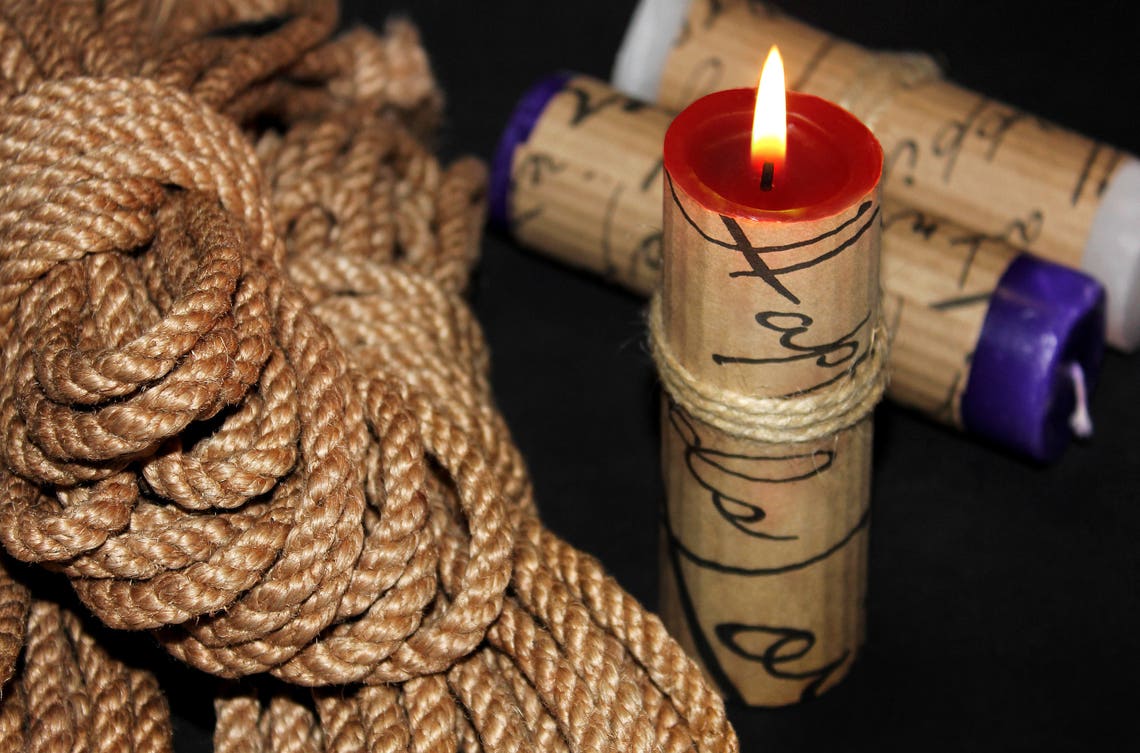 4 Bondage Ropes & Wax Play Candle BDSM Kit Etsy