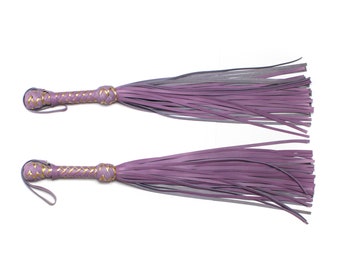 Premium Lilac Leather Flogger for BDSM / Leather Floggers Set