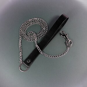 BDSM Leash / Leather Leash with Chain image 10