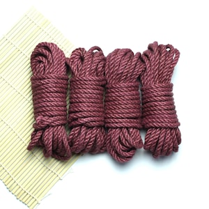 4 Raspberry Bondage Rope Kit / Jute Ropes for Shibari