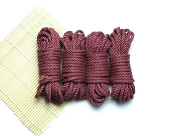 4 Raspberry Bondage Rope Kit / Jute Ropes for Shibari