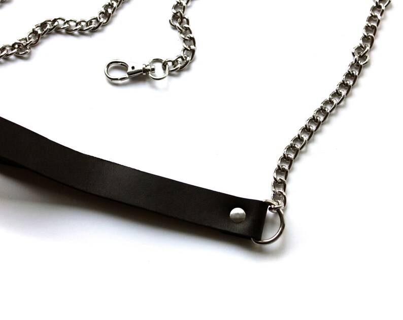 BDSM Leash / Leather Leash with Chain image 5