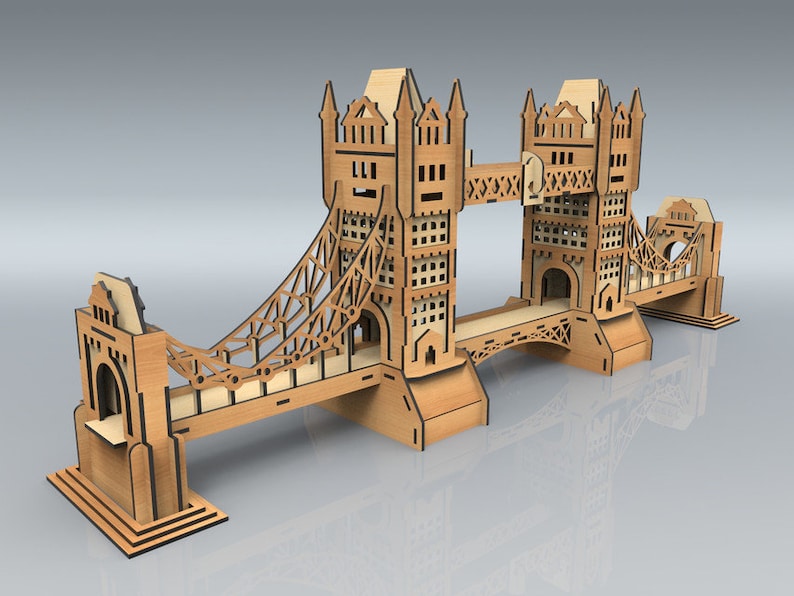 cdr file London bridge for cnc dxf file svg for plywood dxf for plywood wooden house svg file cnc pattern cnc design tea cnc