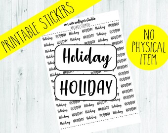 AFDRUKBARE vakantieplannerstickers vakantietekstscriptstickers gelukkige plannertekststickers vakantievakantiestickers plannerstickers
