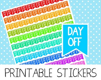 Day Off Color Day off Planner Stickers Script Brush Strokes Erin Condren Life Planner ...