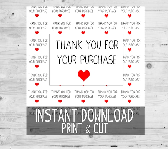 PRINTABLE Thank You For Your Purchase Rectangle Stickers ...