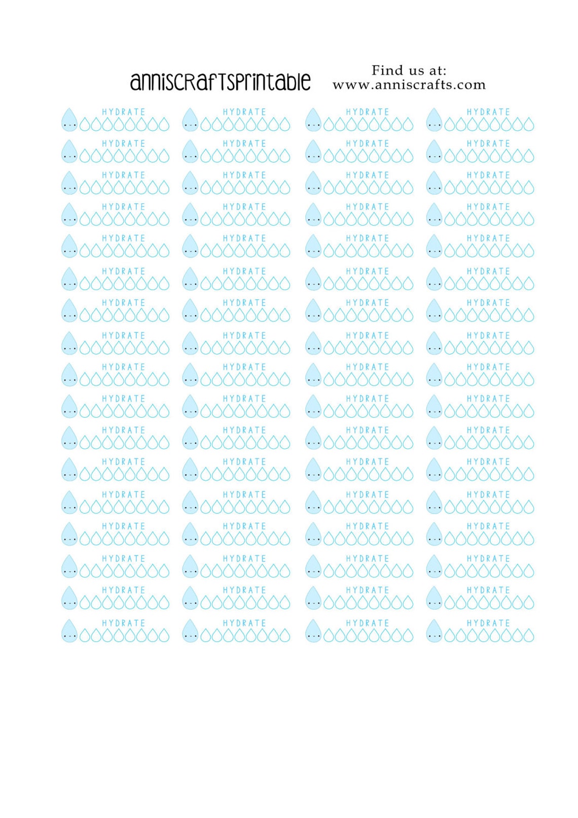 PRINTABLE Hydrate Planner Stickers Digital Download Happy | Etsy