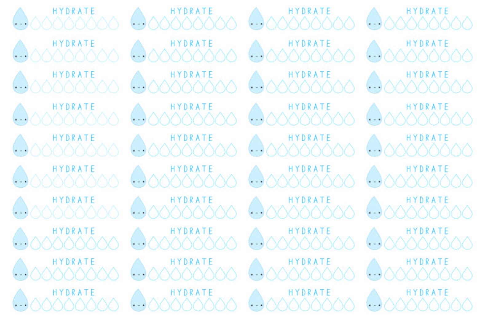 PRINTABLE Hydrate Planner Stickers Digital Download Happy | Etsy
