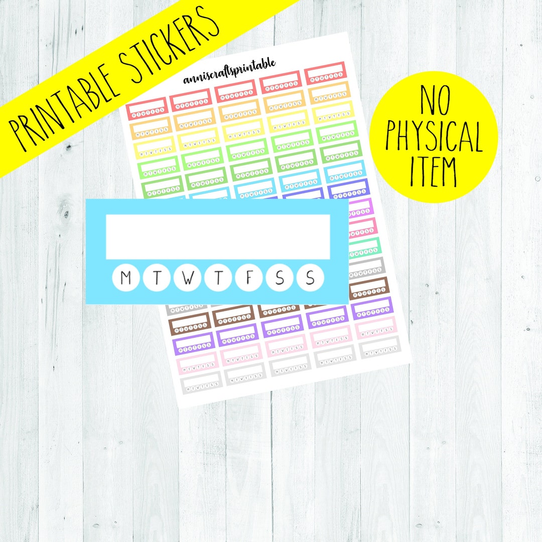 PRINTABLE Habit Tracker Planner Stickers Downloadable Stickers Rainbow ...