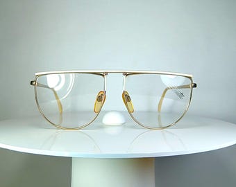Luxus Brillengestell SILHOUETTE Vergoldete eckige demi-lune ovale Dexter Fassung