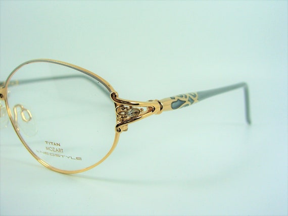 Neostyle, eyeglasses, half rim, Gold plated Titan… - image 4