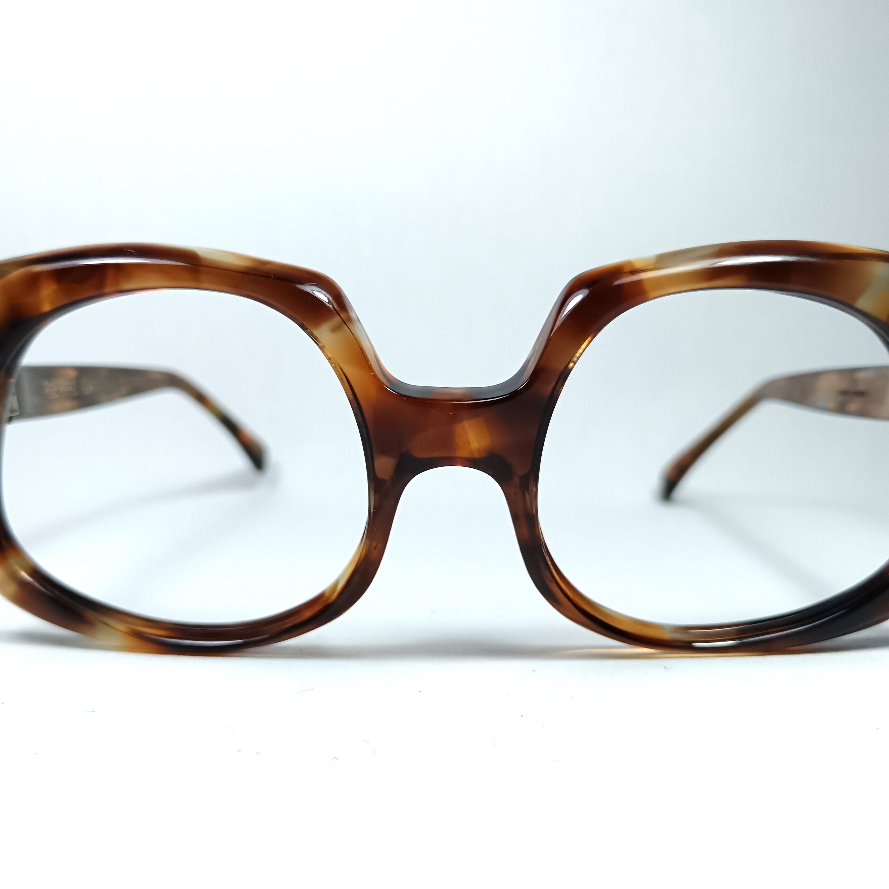 NOS Pierre Cardin Vintage 80\'s Big Square Eyeglass Frames Pierre Cardin 6549 ( Black Orange Mirror Flat Lens  main image 3