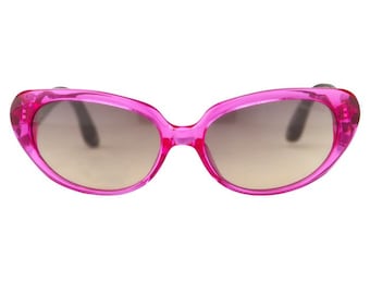 Linda Farrow, occhiali da sole di lusso, Cat Eye, Jackie O, ovale, donna, NOS, glam vintage, raro