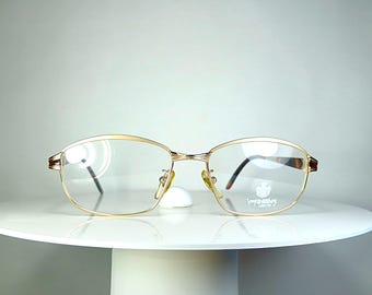Lunettes de vue de luxe VON FURSTENBERG Monture carrée ovale plaquée or