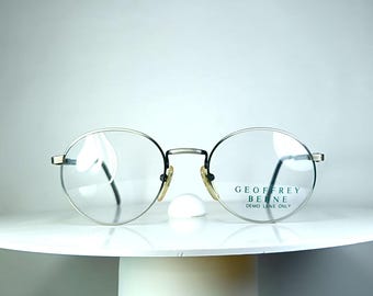 Lunettes de vue GEOFFREY BEENE Montures ovales gris étain en alliage de titane New Old Stock