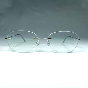 Lunettes de vue sans monture, titane, rondes, carrées, Pierre Cardin, ovales, montures, haute technologie vintage, rare