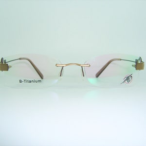 Tao, lunettes de luxe, sans jante, carré, ovale, titane, perles, cadres, NOS, très rare