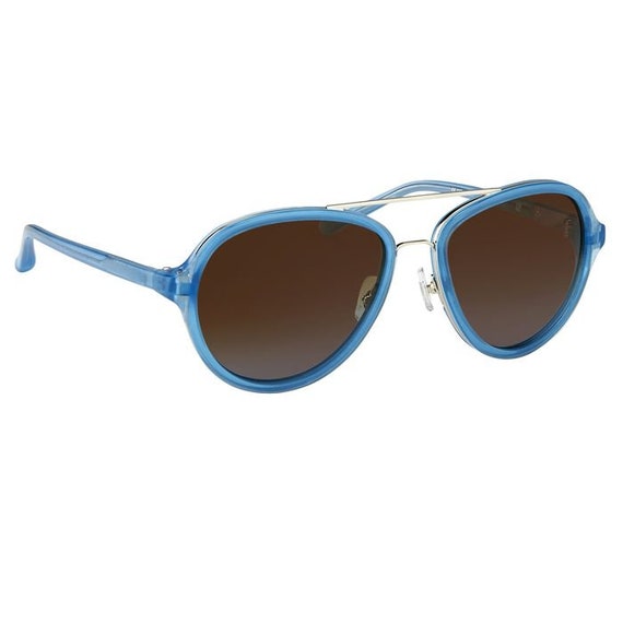 Linda Farrow, luxury sunglasses, Aviator, oval, m… - image 3