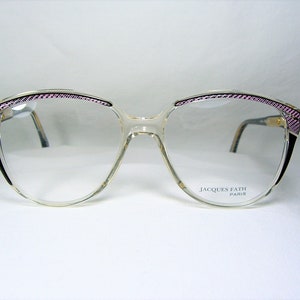 Jacques Fath, luxury eyeglasses, scallop, oval, frames, NOS, hyper vintage, very rare