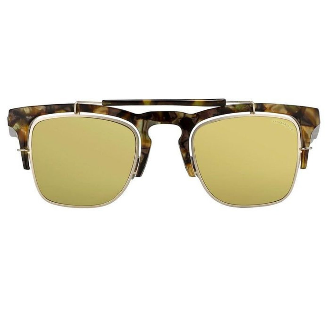 Kris Van Assche Sunglasses Double Bridge Round Apricot and Brown