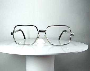 Luxury eyeglasses MENRAD oval square Platinum plated frames iconic vintage