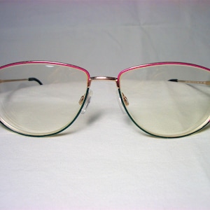 Metzler, eyeglasses, 22 kt gold plated, Cat&#39;s Eye, oval, women&#39;s, frames, fine vintage