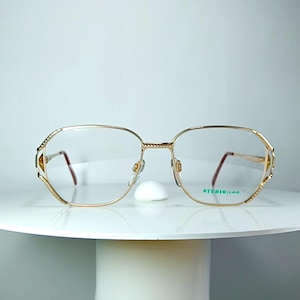 Glasögon STUDIO LINE Förgyllda hexagonala bågar New Old Stock