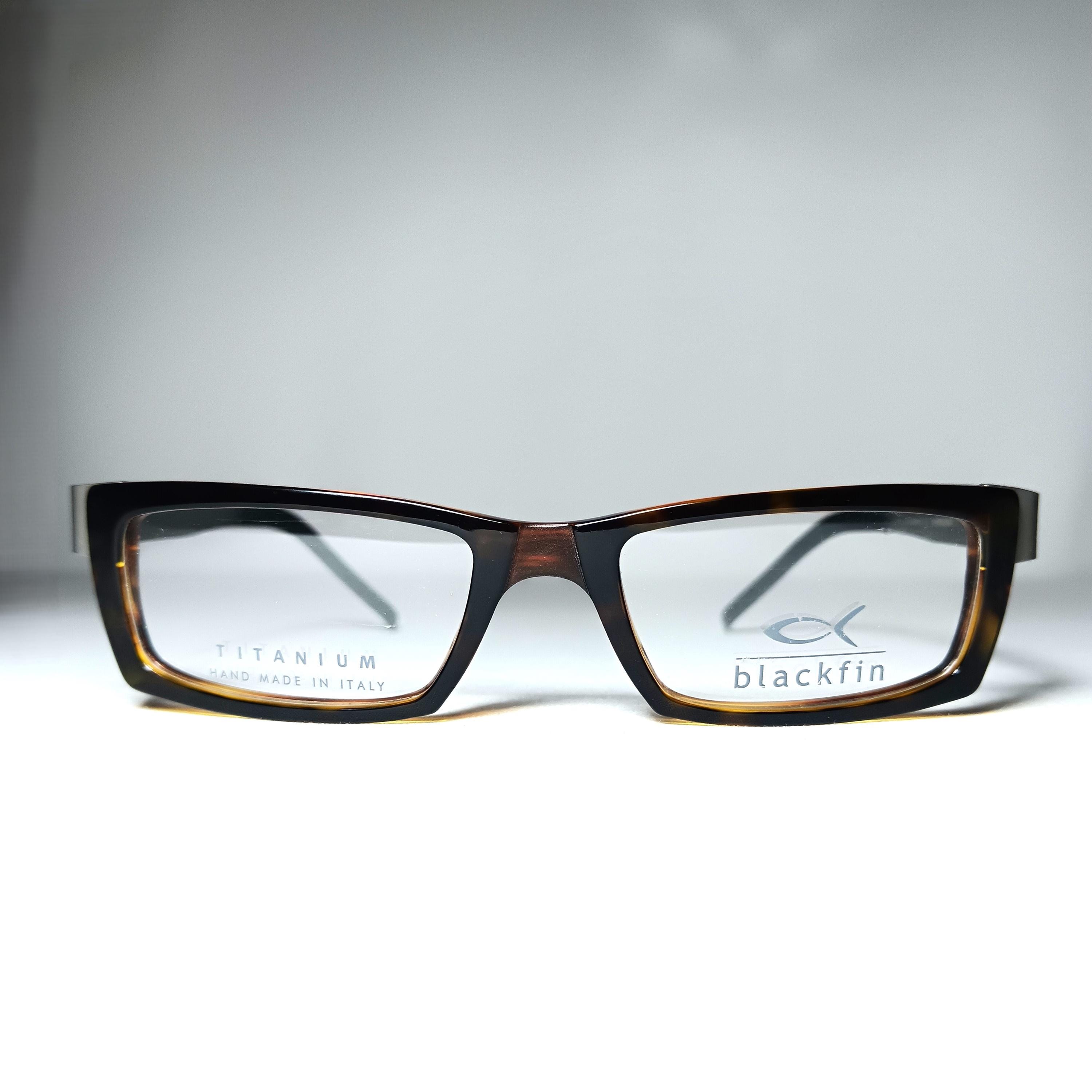 Eyeglasses, rectangular, oval, Blackfin, luxury frames, Pure Titanium, New Old Stock, hyper vintage, rare