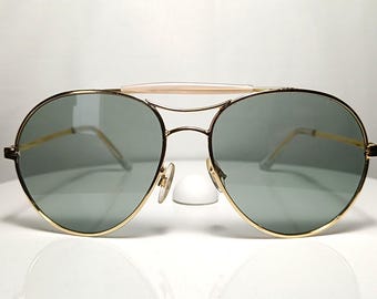 Occhiali da sole Aviator placcati oro ERMOSOL Italia Elvis 2.0 Nuovi, rimanenze di magazzino