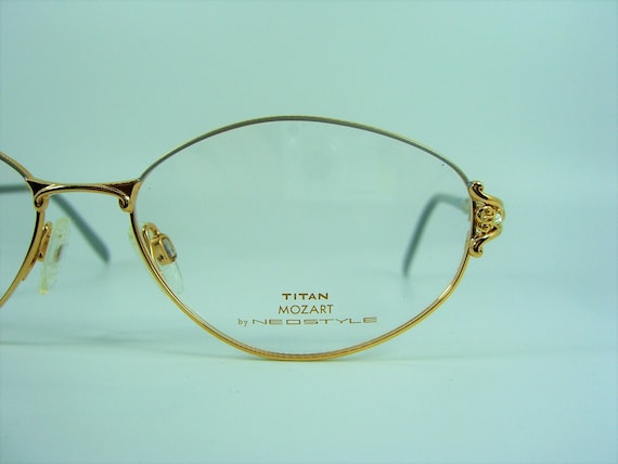 Neostyle, eyeglasses, half rim, Gold plated Titan… - image 3