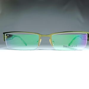 Eyeglasses, Mermaid, Titanium alloy, half rim, square, oval, frames, New Old Stock, fine vintage, rare