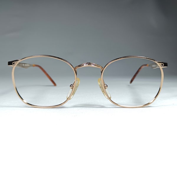 Gigi, eyeglasses, Rose Gold plated Titanium alloy, oval, square, frames, New Old Stock, hyper vintage, very rare