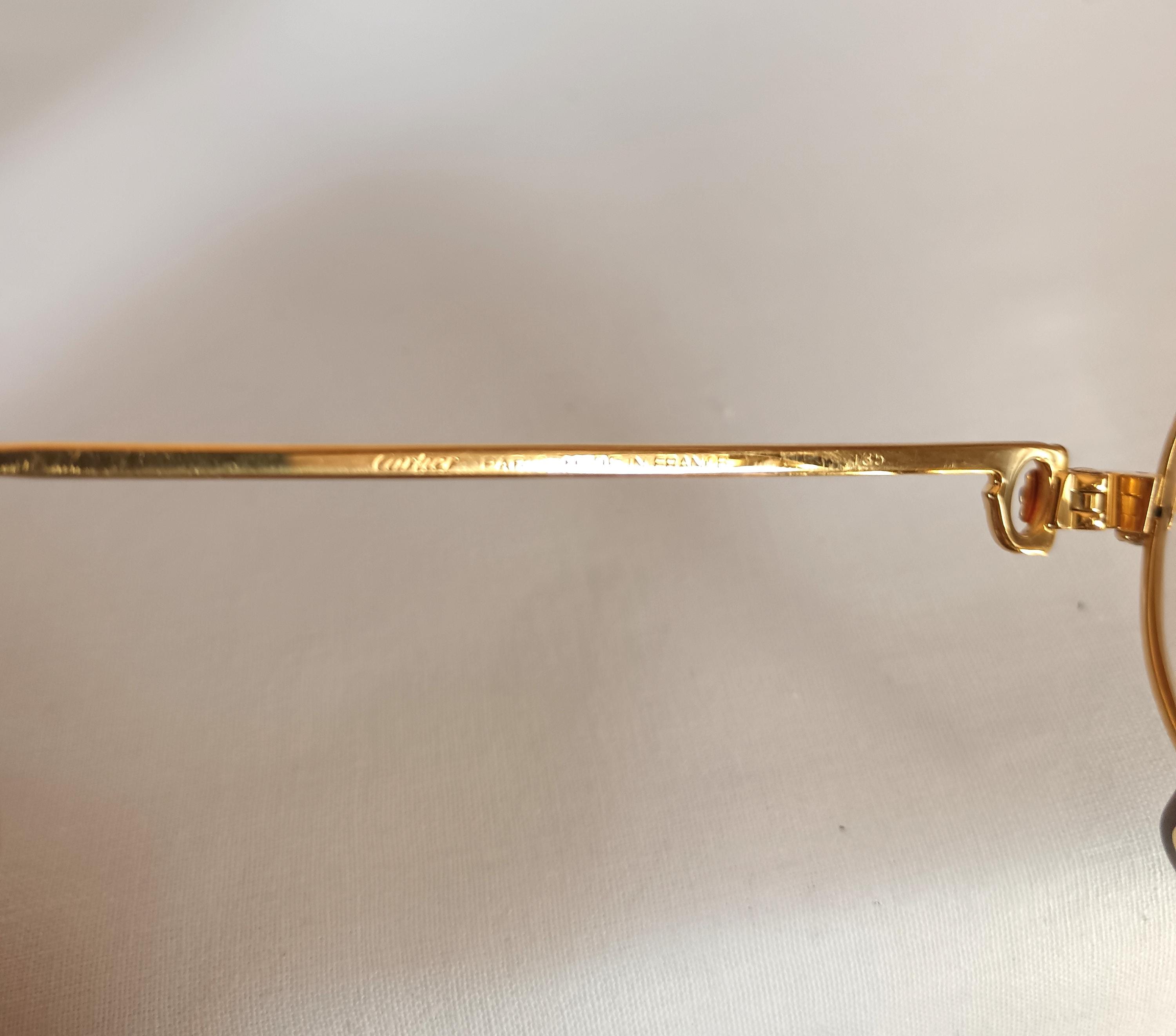 Vintage Cartier Gold Filled Eyeglasses, Romance LC Trinity Aviator 