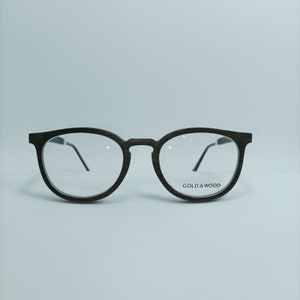 Gold and Wood, luxury eyeglasses, Exotic Wood,  oval, round, frames, New Old Stock, hyper vintage, extremely rare