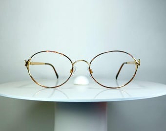 Eyeglasses LUXOTTICA oval frames New Old Stock Gold plated