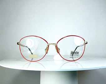 Lunettes de vue LUXOTTICA ovales Montures plaquées or New Old Stock