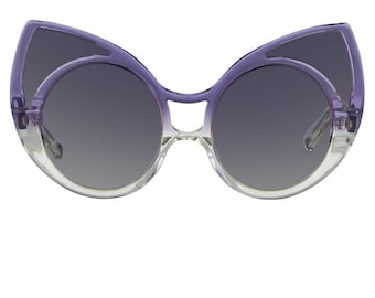 Linda Farrow, luxury sunglasses, Hyper Cat Eye, oversized, oval, women's, NOS, fantasy vintage, rare