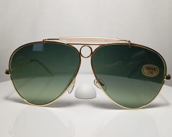 Occhiali da sole modello Aviator Shooter placcati oro ERMOSOL Italia, nuovi, fondo di magazzino.